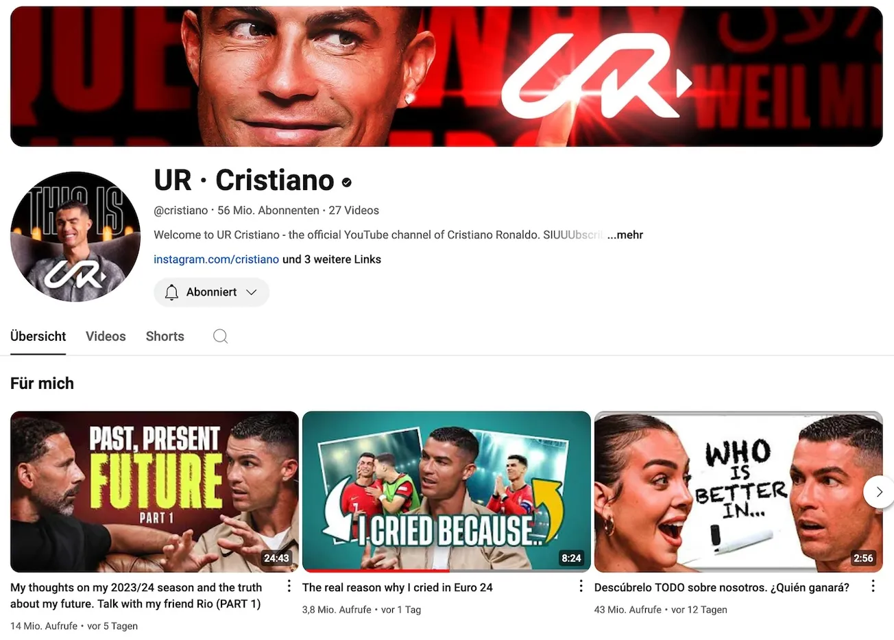 Cristiano Ronaldo dank YouTube der neue Reichweitenmilliardär