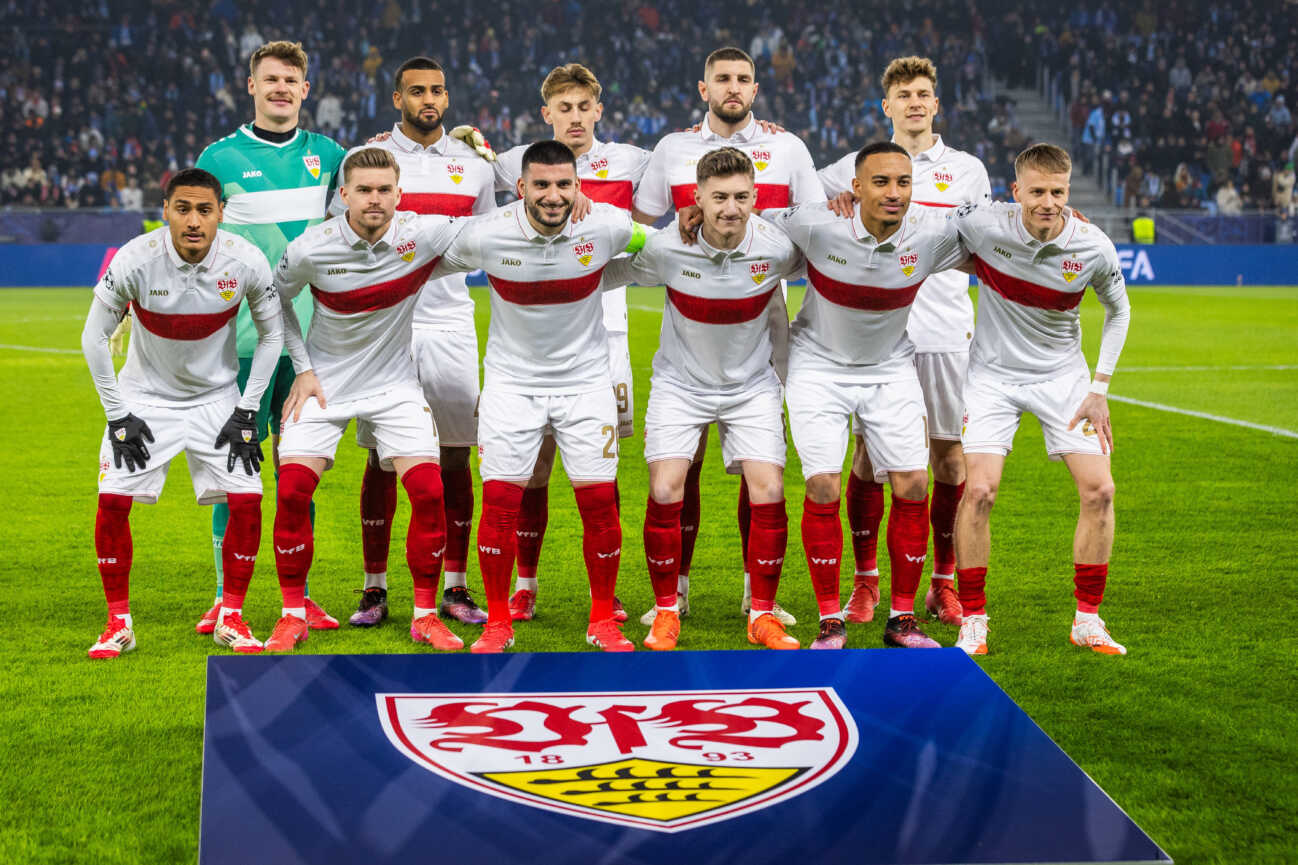 SLOVAN BRATISLAVA - STUTTGART Players of Stuttgart during the UEFA Champions League, league stage match between SK Slovan Bratislava and VfB Stuttgart. Bratislava, Slovakia, January 21, 2025. PUBLICATION NOT IN SLOVAKIA Copyright: xx 080A3574