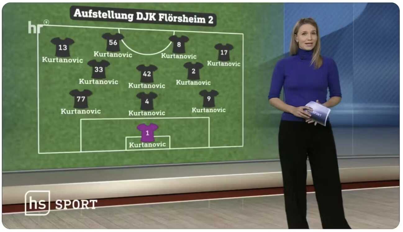 Auch das Fernsehen berichtet von DJK Flörsheim II. Foto: Screenshot